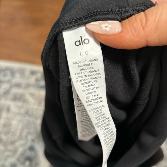 Alo Airlift Black Winter Warm Fleece High-Waist Supermoto Faux Leather Legging - Picture 12 of 14